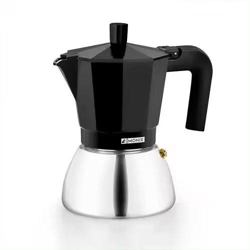 Cafetera 6 Taza Monix Inducción Inox Negro - 1