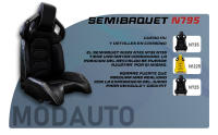 MODAUTO Semibaquet B,E Lambor Cuero Amarillo y negro/Respaldo Fibra Carbono,Semibaquet Deportivo,Adaptable para Coches,Ríeles Incluidos,para Coche y Simulador de Conducción - details 1