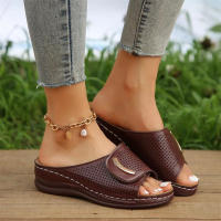 Sandalias De Plataforma Transpirables Para Mujer Verano 2023 Antideslizantes Con Agujeros Cierre Pull on Tacón Plano Zapatos De Interior Talla Grande Hasta 41 - details 3