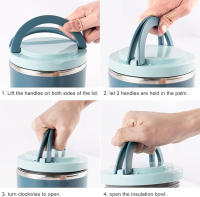 Recipiente Térmico con Asa, Cajas Bento de Acero Inoxidable de 1000 ML, para Comida, Sopas - details 5
