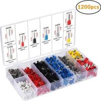 Kit De Conectores De Cable Aislados 1200pcs Ferrules Terminales De Hilo Kit De Conectores De Punta De Cuerda AWG 22-7 Para Electrónica Y Reparación - details 0