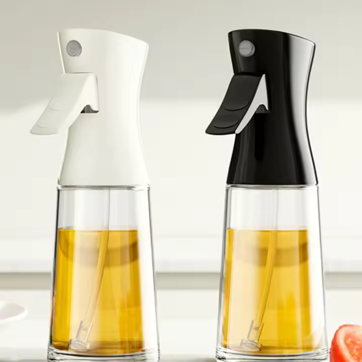 Pulverizador Aceite Spray - 180ml Vidrio Spray Aceite Cocina con Cepillo, Vidrio Grueso, Rociador de Aceite Potente | Spray de Cocina Libre Bpa | Pesimista - 1