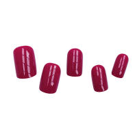 Uñas Postizas Redondas Glossy Medio 24 Pcs Color Sólido Rosa Para Dedos Falsas Uñas Artificiales Manicura Reutilizable - details 5