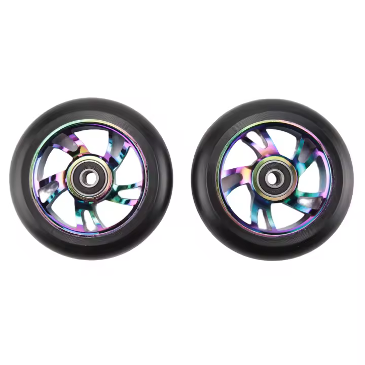 Ruedas de repuesto para patinete eléctrico, ruedas de Pu de 2 piezas y 100Mm con rodamiento para coches mecedoras, coches extremos y patinetes - 1