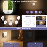Lámpara De Noche LED Con Sensor De Movimiento Para Habitación Infantil EU Plug Automático De Atardecer a Amanecer Sensor Dimmable Sin Cable Para Armario - details 15