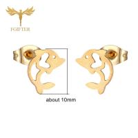 Pendientes tuerca delfín, pendientes tendencia, pendientes mujer, joyería y bisutería para mujer, joyas mujer - details 0