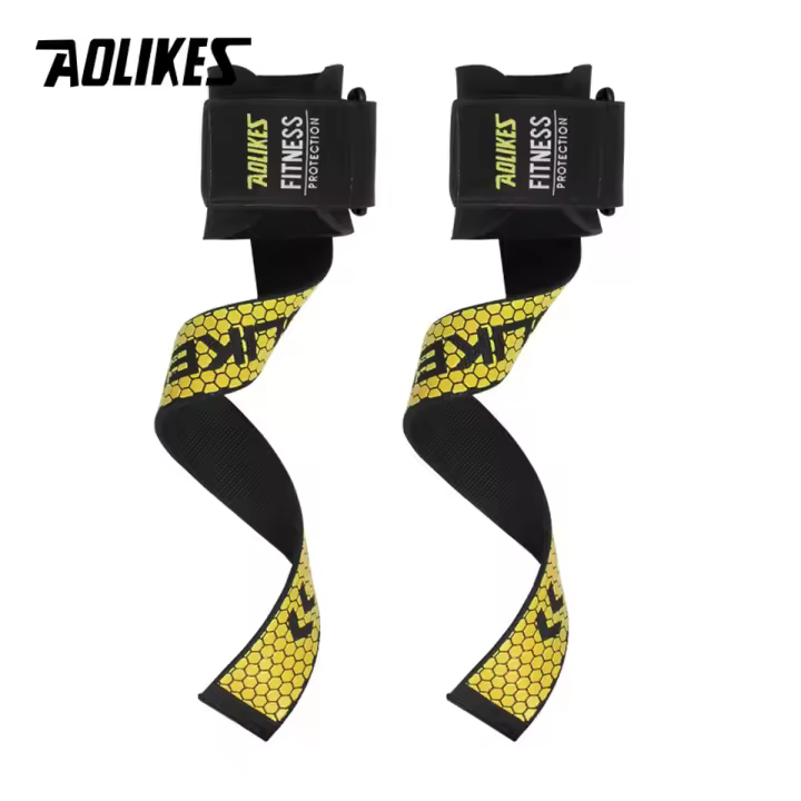 AOLIKES 1 Par De Correas De Agarre Para Gimnasio Y Fitness Soporte De Muñeca Para Levantamiento De Pesas Y Domínicos Uso En Ejercicios De Pull up - 1