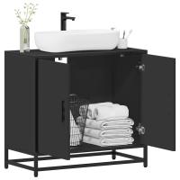 vidaXL Armario de lavabo de baño madera 65x33x60 cm en color Roble Sonoma/Gris sonoma/Negro y más | almacenamiento funcional diseño moderno para baño dormitorio sala - details 2