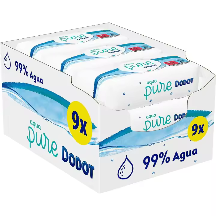 Toallitas DODOT Aqua Pure 432ud - 9 paquetes de 48ud - 1