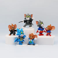 Set De 6 Figuras Pequeñas De Tom El Gato Y Jerry El Ratón Decoración Para Coche Y Escritorio Estilo Divertido Regalo Para Niños - details 5