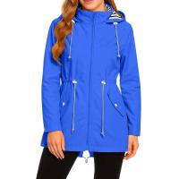 Chaqueta Impermeable Para Mujer Larga Abrigo De Lluvia Con Capucha Para Ciclismo Y Escalada Técnica De Poliéster Secado Rápido - details 6