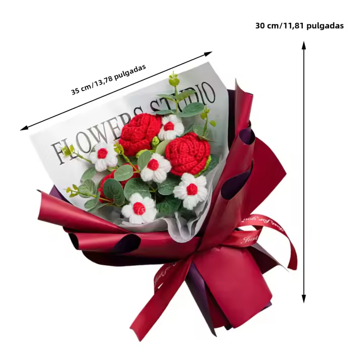 Decoración De Bouquet De Flores De Tulipán Tejido a Mano Para Regalos De Día De La Madre Cumpleaños Bodas Fiesta Hogar Crochet Bouquet - 1