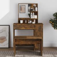 vidaXL Tocador con espejo 86,5x35x136 cm en color Blanco/Roble Sonoma/Marrón roble y más | decorativo de pared para baño dormitorio recibidor moderno - details 5
