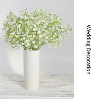 Bouquet De Flores Artificiales De Plástico Con 5 Ramas En Blanco Gypsophila Para Decoración De Hogar Boda Balcones Y Decoración Externa DIY - details 3