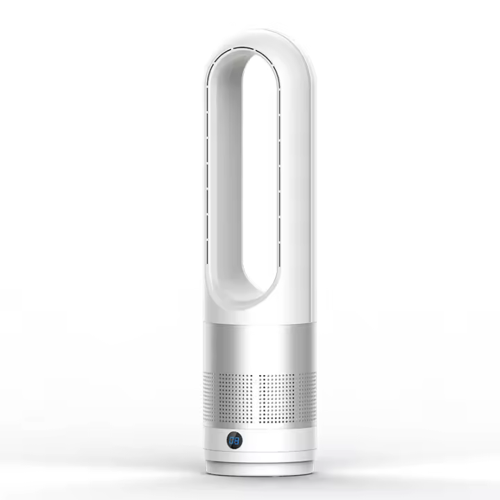 Ventilador de refrigeración sin Aspas, ventilador de Torre de 22 pulgadas, ventilador de pedestal ostilante de 80 ° con control remoto, 8 velocidades, temporizador de 8 horas, Pantalla LED con - 1
