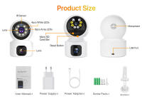 Cámara IP Inteligente Para El Hogar 8MP 4K Dual Lens Con Tarjeta SIM 4G Visión Nocturna Color Protección De Seguridad CCTV Instalación Interior - details 0