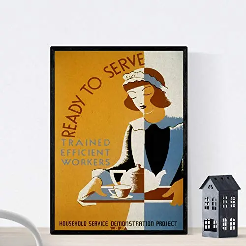 Nacnic Poster Vintage. Cartel Vintage Curso Entrenamiento "Ready To Serve". - 1