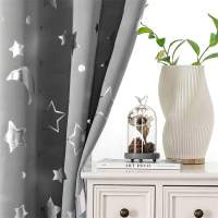 Cortina De Living Y Dormitorio Con Patrón De Luna Plateada Alta Precisión Blackout 1 Panel Decorativa Y a Prueba De Luz 100% Poliéster - details 7