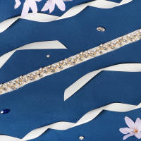 Cinturón De Flor De Rhinestone Hecho a Mano Para Mujer Accesorio De Fiesta Boda Vestido De Novia Cinta De Novia Para Damas De Honor Regalo - details 5