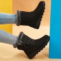 Botas De Nieve Para Mujer Con Plataforma Botas De Invierno Impermeables Antideslizantes De Peluche Gruesa Botas De Tobillo Cálidas Con Pelo De Zorro - details 2
