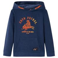 Sudadera infantil con capucha y naranja 128 en color Azul marino/Gris - details 0