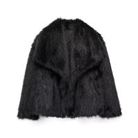 Chaqueta recordada con Cremallera de Piel sintética para Mujer Abrigo de Invierno de manga Larga - details 5