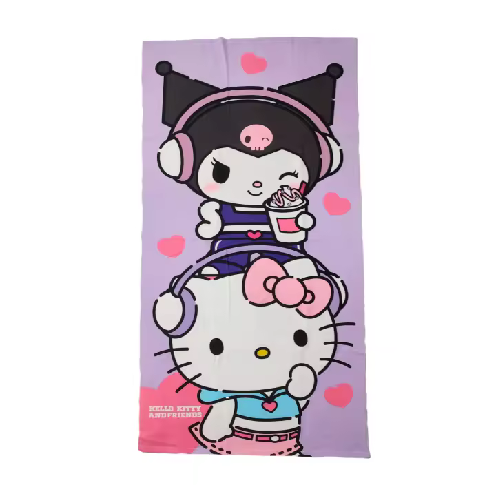 TOALLA PLAYA MICRO KUROMI&HELLO KITTY NIÑA - 1