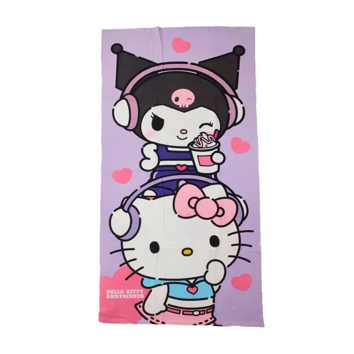 TOALLA PLAYA MICRO KUROMI&HELLO KITTY NIÑA - 1