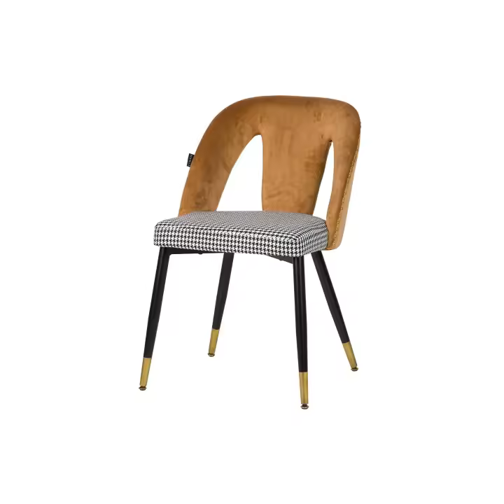 Silla Tachuelas Velvet Amarillo Stowe 49x54x82 Cm - 1