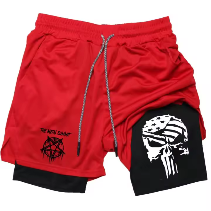 Shorts De Anime Doble Capa Para Hombre Deporte Fitness Estampado Rápido Secado Pantalones De Entrenamiento Multi-Desempeño Running M-3XL - 1