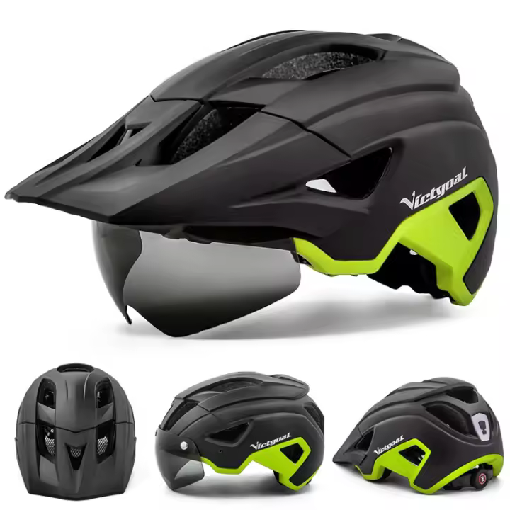 Casco De Bicicleta LED VICTGOAL Con Visera De Sol Y Gafas Recargables Para Hombres Ciclismo En Carretera Y MTB Talla 57-61 Cm - 1