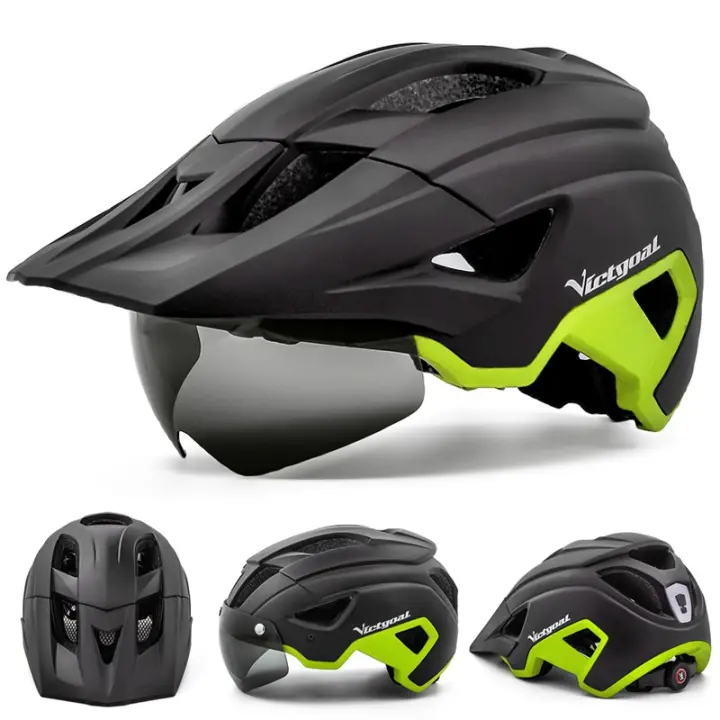 Casco De Bicicleta LED VICTGOAL Con Visera De Sol Y Gafas Recargables Para Hombres Ciclismo En Carretera Y MTB Talla 57-61 Cm - 1