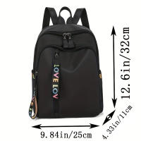 Mochila De Tela Oxford Moda Ligera Gran Capacidad Estilo Universitario Para Viajes Con Cierre De Cremallera Y Manija Suave - details 1