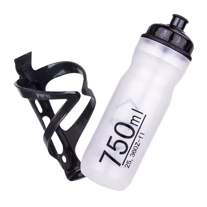 Botella De Ciclismo ZTTO De 750ml Material PP Abertura Ancha Cuerpo Comprimible Con Portabotellas Alta Calidad - 1