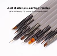 Set De 9 Pinceles Para Uñas Profesionales En Color Gris Con Diferentes Tamaños Para Pintura UV Gel Dibujo Y Floristería Herramientas De Manicura Para Salón - details 4