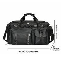Bolsa De Viaje PU Para Hombres Y Mujeres Bolsa De Gimnasio Deportiva De Senderismo Exterior Con Zapatillas Gran Capacidad Bolsa Hombro Cruzado De Secado Seco Y Humedo - details 0