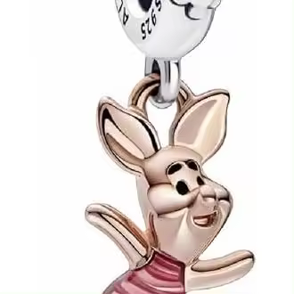 Pandora Abalorio de plata de ley y chapado en oro rosa de 14 quilates con mezcla de metal único de personajes，Incluye Caja Original - 1