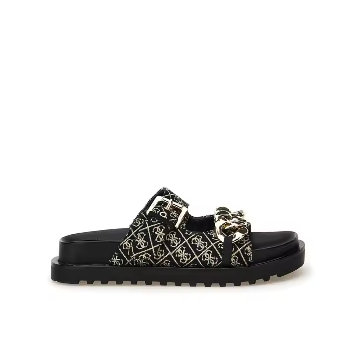 Guess FL6FATFAL03 Sandalias para mujer negras en textil y sintético 85143 - 1