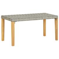 vidaXL Banco de jardín ratán sintético y madera de acacia 120 cm en color Gris/Negro - details 0