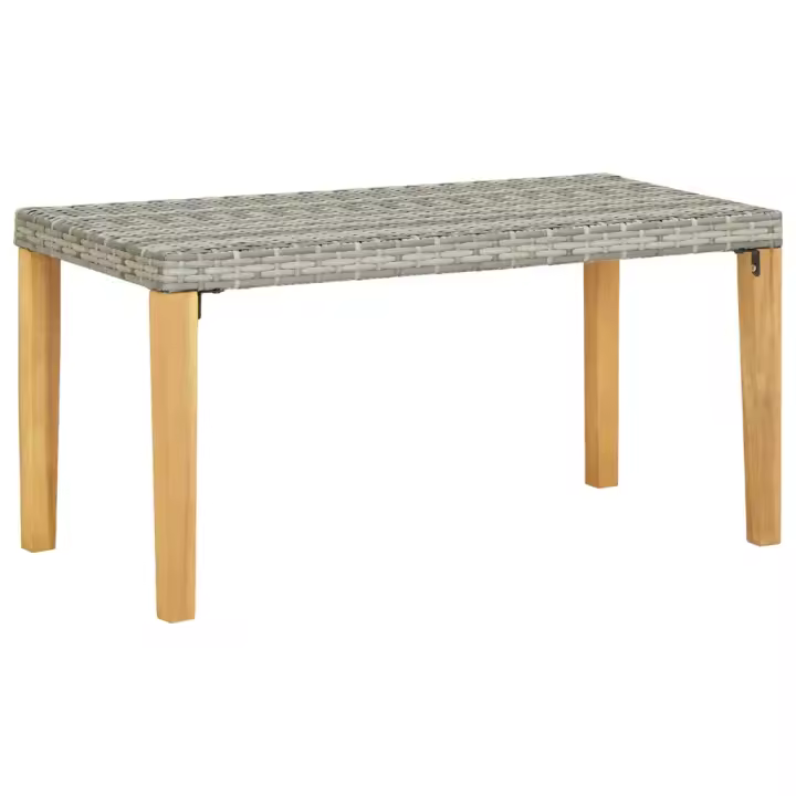 Banco de Jardín sintético y Madera de Acacia gris 120 cm - 1