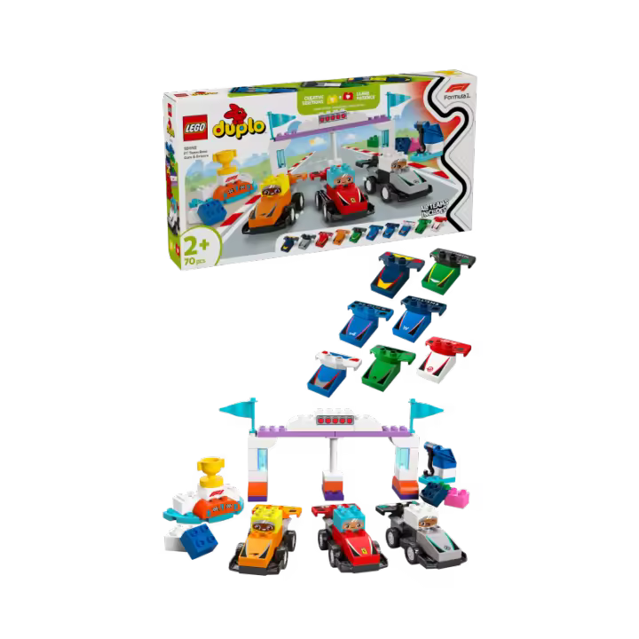 LEGO DUPLO Town 10445 Coches de Carreras y Pilotos del Equipo de F1® contiene 70 piezas - edad 2+ años 25L10445 - 1