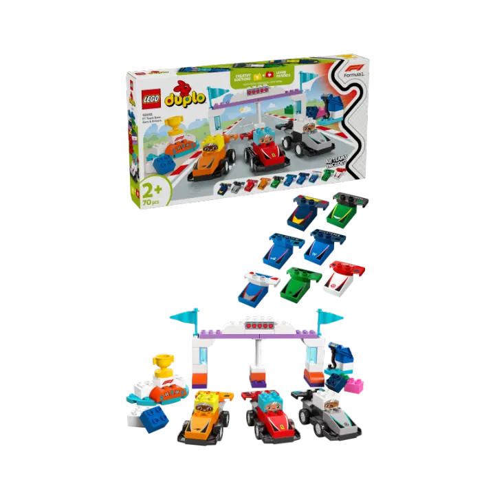 LEGO DUPLO Town 10445 Coches de Carreras y Pilotos del Equipo de F1® contiene 70 piezas - edad 2+ años 25L10445 - 1