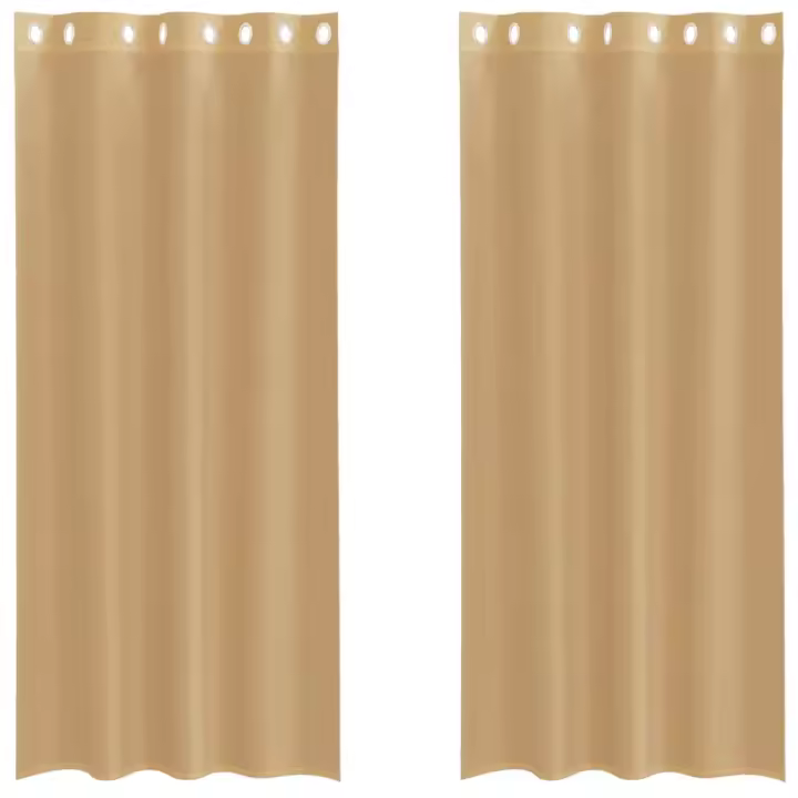 Cortinas de gasa con ojales 2 uds arena - 1