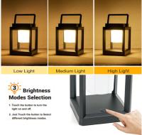 Lámpara de mesa Solar de noche LED Nightsand Stand, portatil, recargable, Ligera, impermeable. Lámpara colgante o de mesa inalámbrica para jardin, aire libre, camping. - details 5