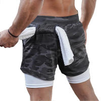 Shorts De Gimnasio Para Hombre 2 En 1 Secado Rápido Pantalones De Entrenamiento Deportivos Para Correr Y Jogging Estilo Skinny mid Waist Camuflaje Polyester Spandex - details 8