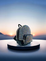 Mochila Mini Jiomay De Moda Para Mujer Lujo Diseñadora Ligera Cuero Sintético Con Decoración De Diamantes Cierre De Cremallera - details 11