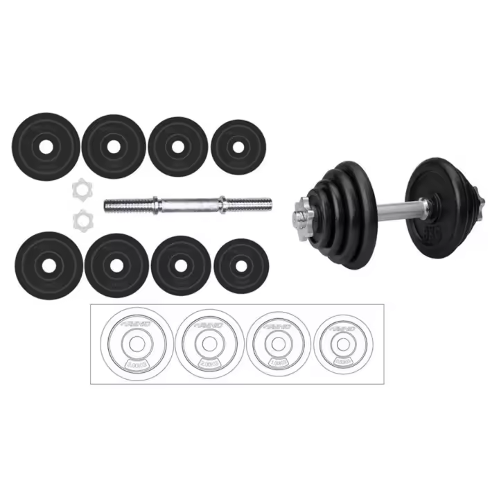 Avento Mancuerna 8 Weight Plate Set Negro - 1