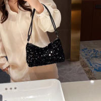Bolso De Hombro Negro Con Brillo De Pimienta Estilo Casual Chic Diseño Unisex Bolso Cruzado Para Mujer Con Cierre De Cremallera - details 7