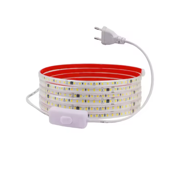 Tira De LED Flexible 220V IP68 Impermeable Con 120LEDs/m SMD 2835 yInterruptor on off EU Plug Para Iluminación Exterior - 1