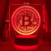 Lámpara De Noche LED De Acrílico Bitcoin Sensor Táctil Cambio De Color 7 Luces Decorativas Para Habitación Piloto Incluido - details 11